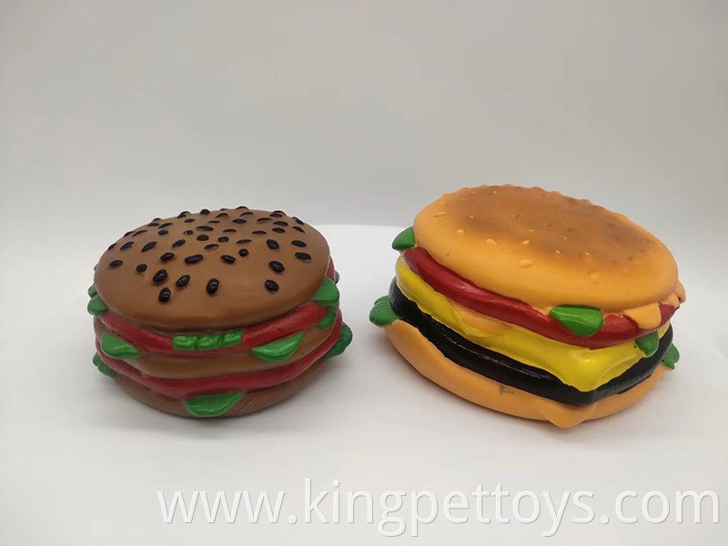 Hamburger Dog Toy with Squeaker